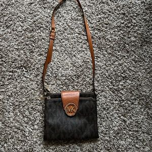 Dark and light brown Michael Kors Crossbody Handbag